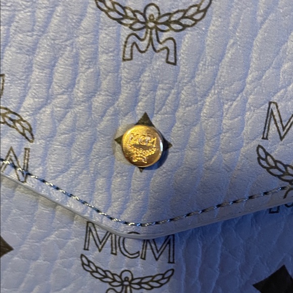 MCM Blue Clutch with Gold Chain/perfume mini - Picture 3 of 17